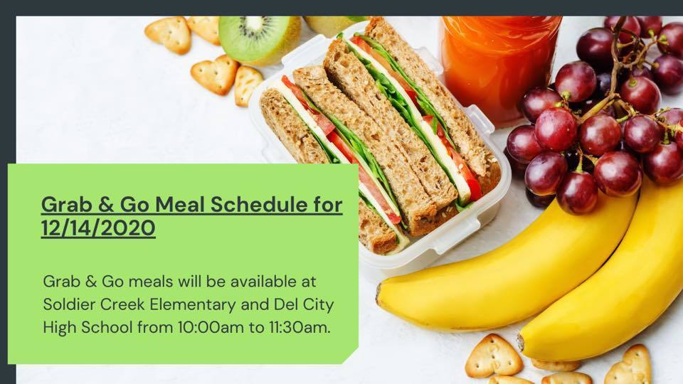 Grab & Go Meals for Monday, December 14, 2020