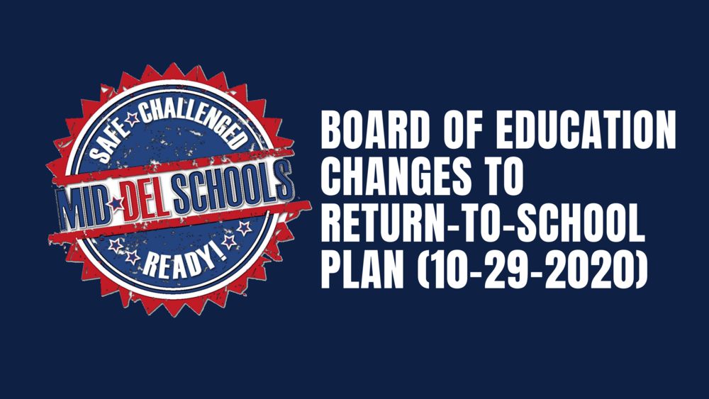 Changes to Return-to-School Plan (10-29-20)