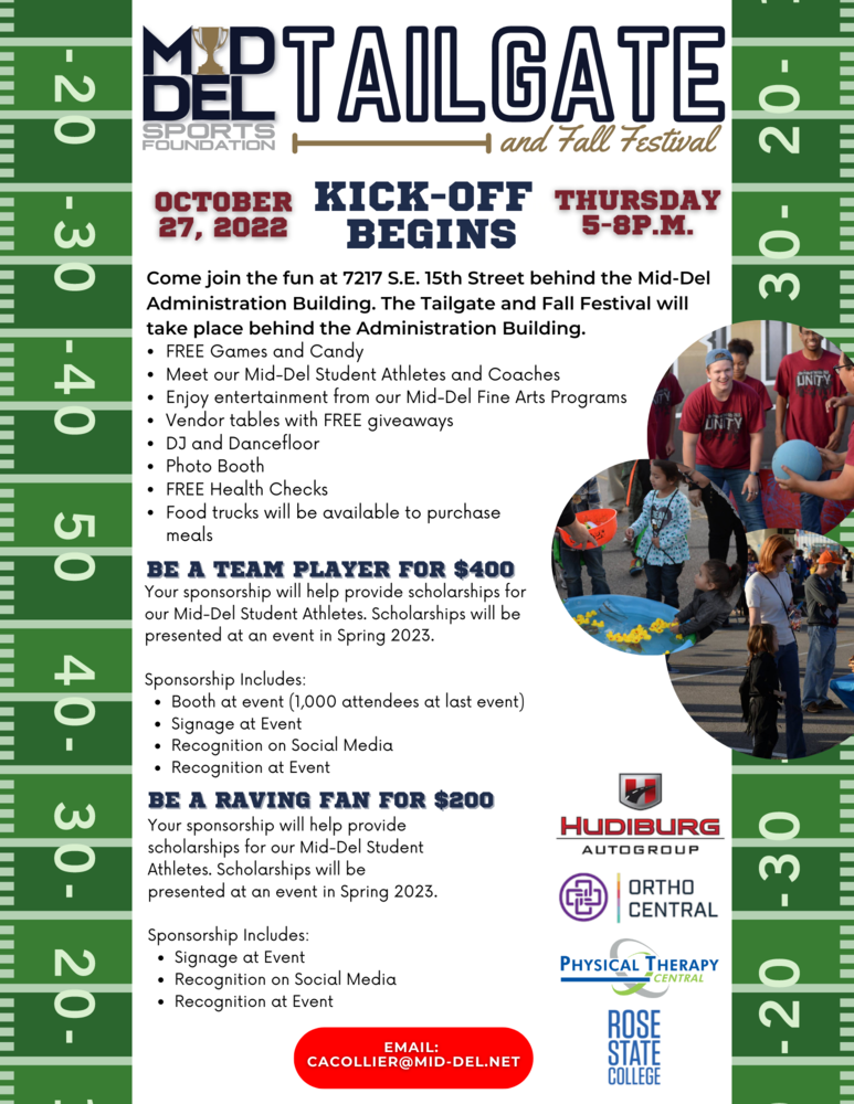 Join us for the Mid-Del Sports Foundation's Tailgate and Fall Festival! 