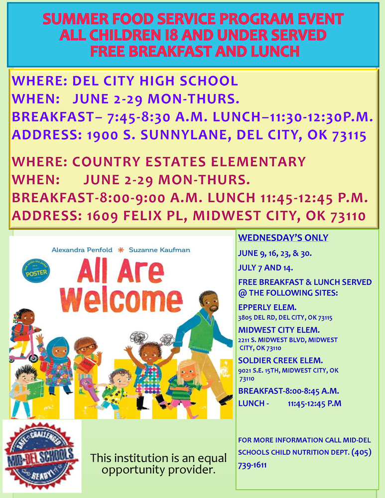 FREE MEALS for Children 18 and Under