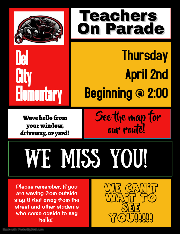 Teacher On Parade Thursday, April 2nd at 2pm