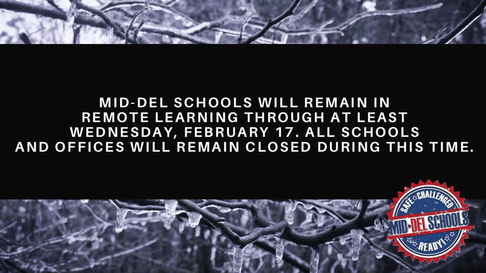 Mid-Del Schools remain in Remote Learning through Wednesday, February 17