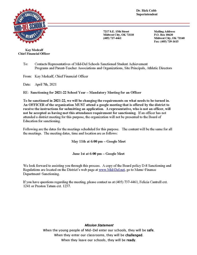 meeting letter