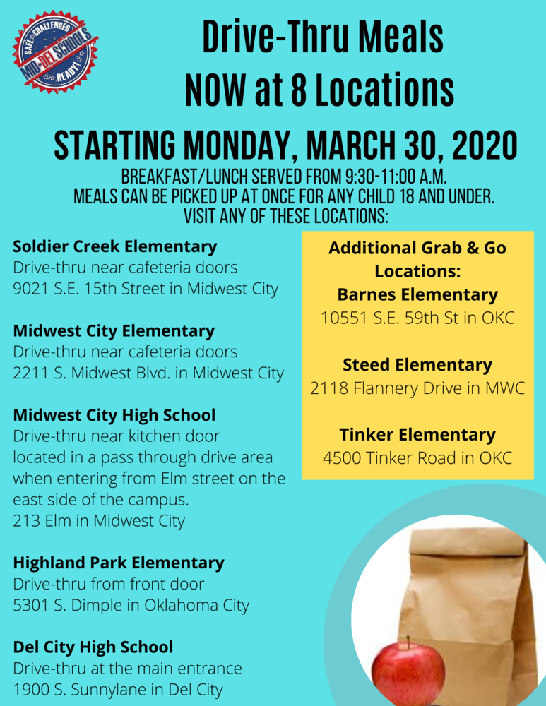 We've Added 3 Additional Locations for FREE Meals Starting 3-30-2020