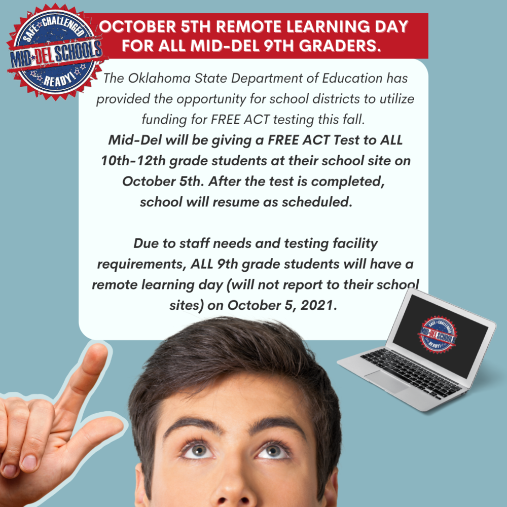 October 5th Remote Learning Day for ALL 9th grade students