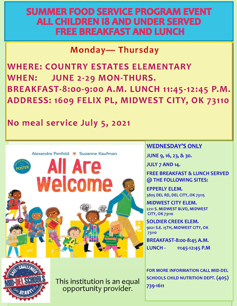 FREE MEALS for Children 18 and Under