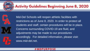 Mid-Del Schools Activities Update Beginning June 8, 2020