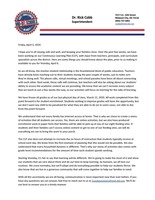 Update from Dr. Cobb 4-3-2020