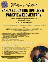2020-2021 Pre-K/Kindergarten Enrollment Round-Up Information