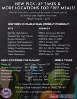 New Pick-Up Times & More Locations for FREE Meals!