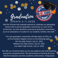 Graduation Ceremonies Have Been Moved to July 2020