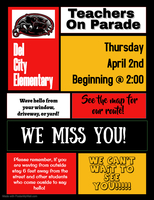 Teacher On Parade Thursday, April 2nd at 2pm