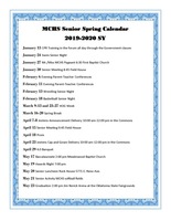 Senior Spring Calendar