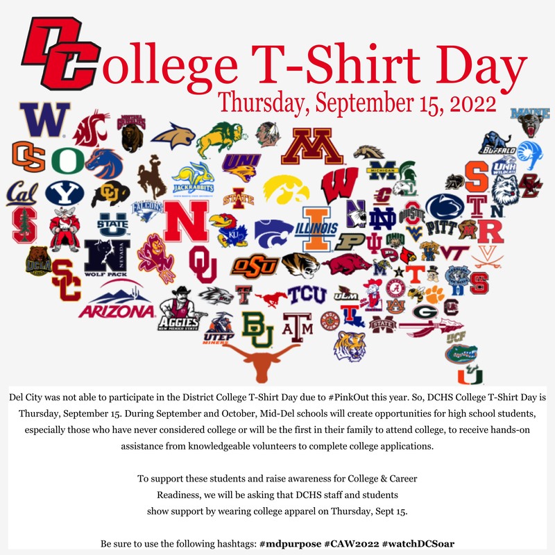 DCHS College TShirt Day Del City High School