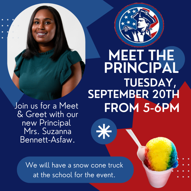 Meet the New Principal September 20th from 5 6pm Tinker